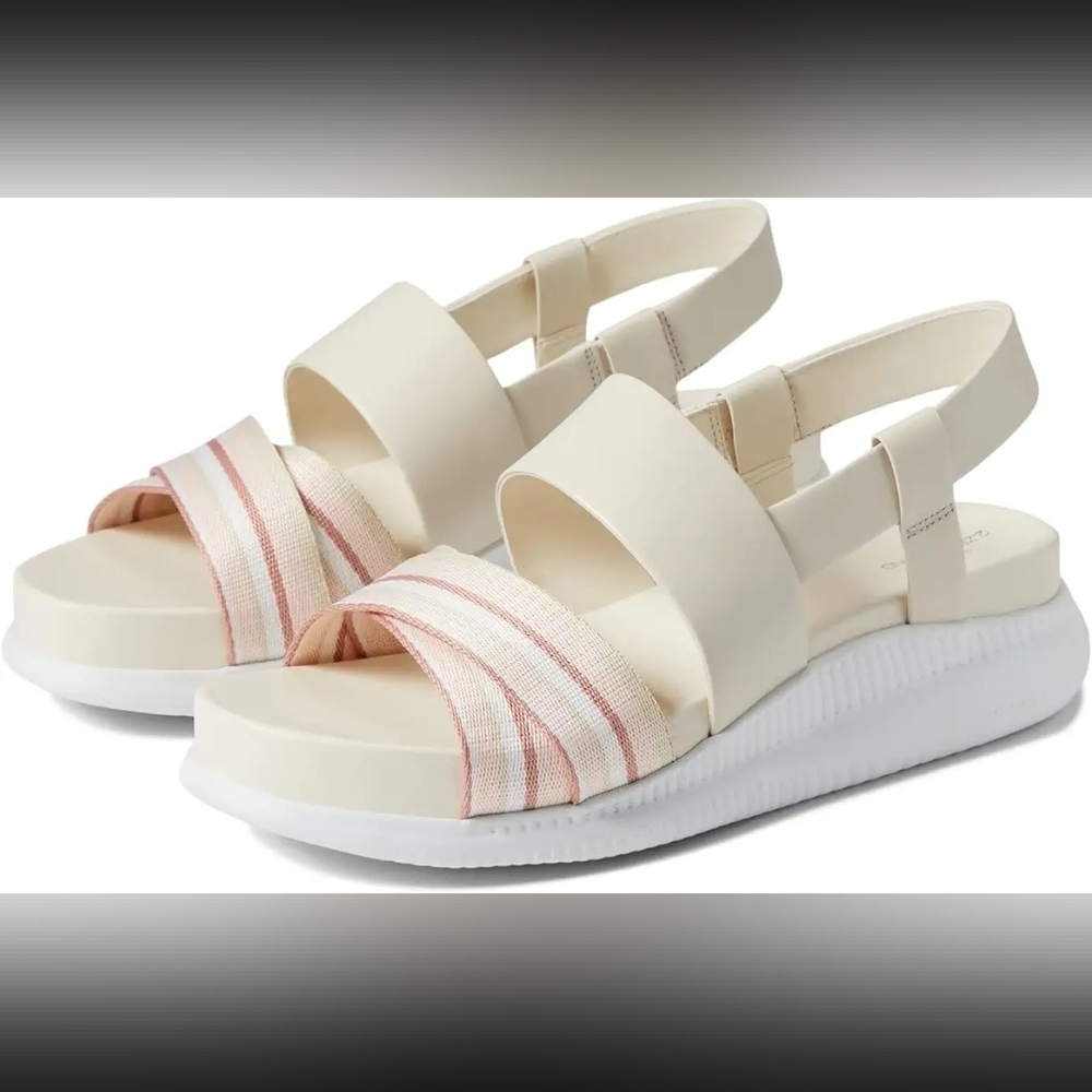 Cole Haan 2. Zero Grand slingback cream pink sandals sz 7.5 SH511